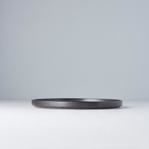 Premium Slab Rim Plate – Black Asphalt Glaze 24cm
