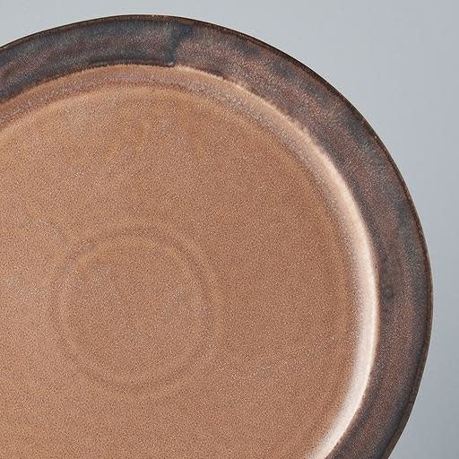 Premium 25.5cm Toffee Glaze Organic Flat Ceramic Plate Dishwasher Microwave Safe