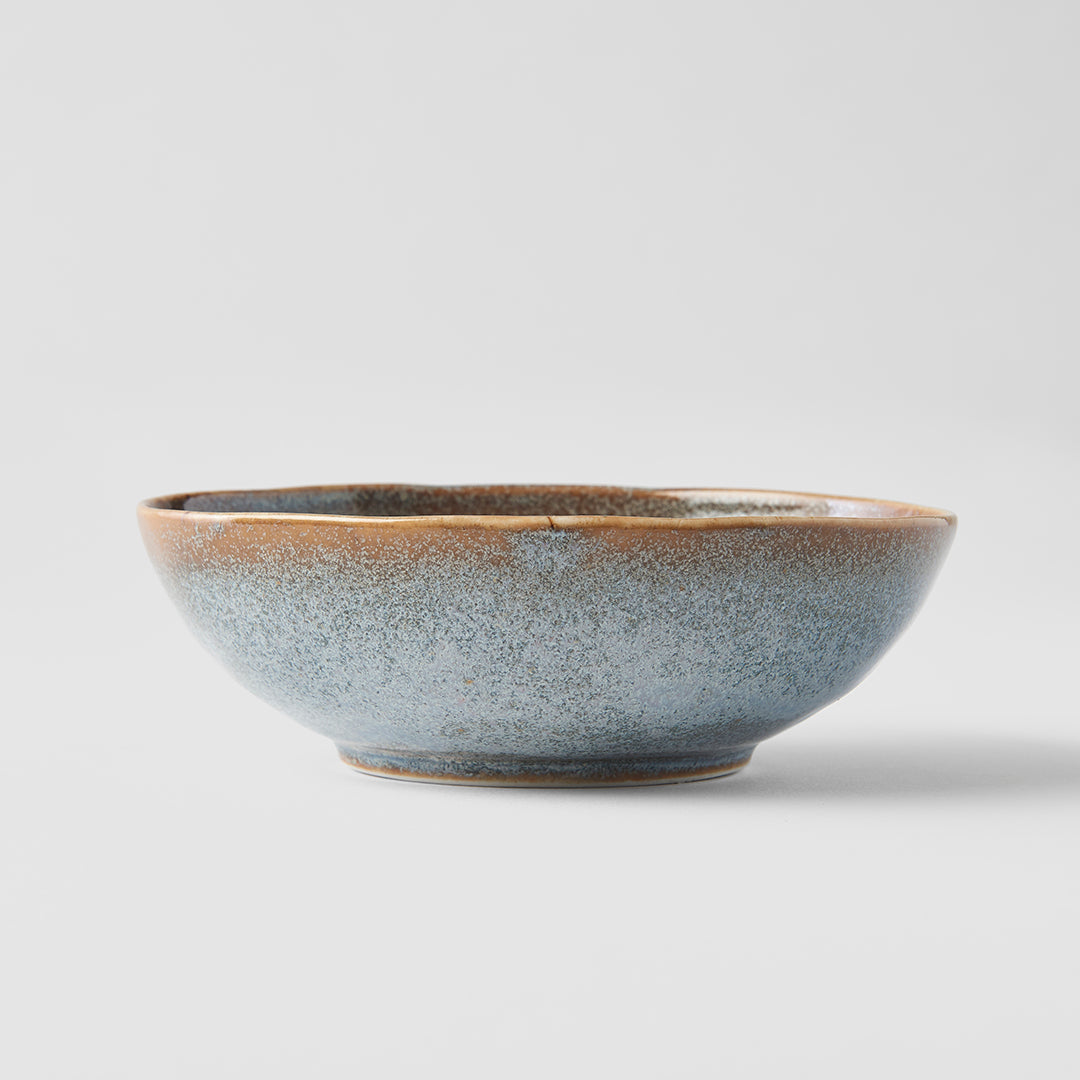 Premium Oval Ceramic Bowl – Steel Grey Glaze 14 x 12.5cm, 200ml