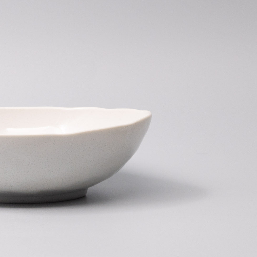 Premium 20cm Parchment White Glaze Oval Ceramic Bowl 600ml