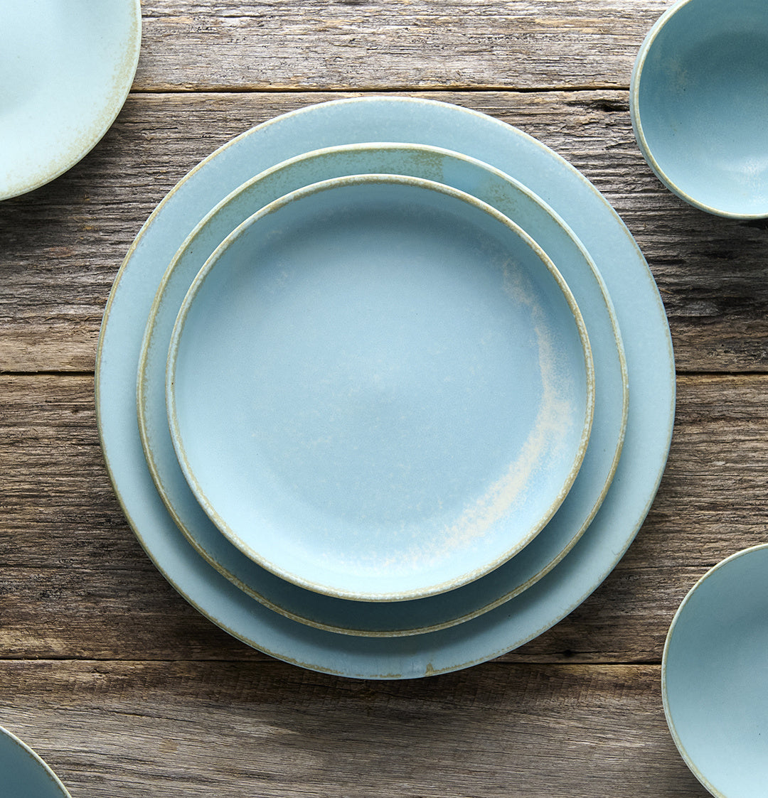 Premium 21cm Soda Blue Glaze Ceramic Side Plate Dishwasher Microwave Safe