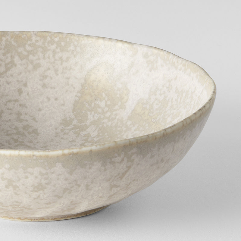 Premium Oval Bowl – Beige White Fade Glaze 16.5 x 15cm, 300ml
