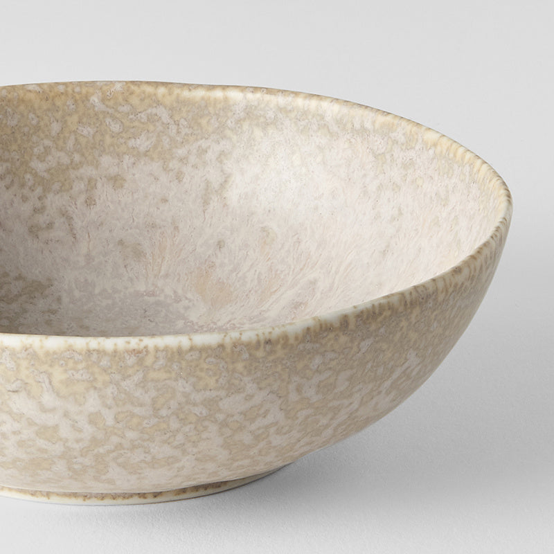 Premium Oval Bowl – Beige White Fade Glaze 14 x 12.5cm, 200ml