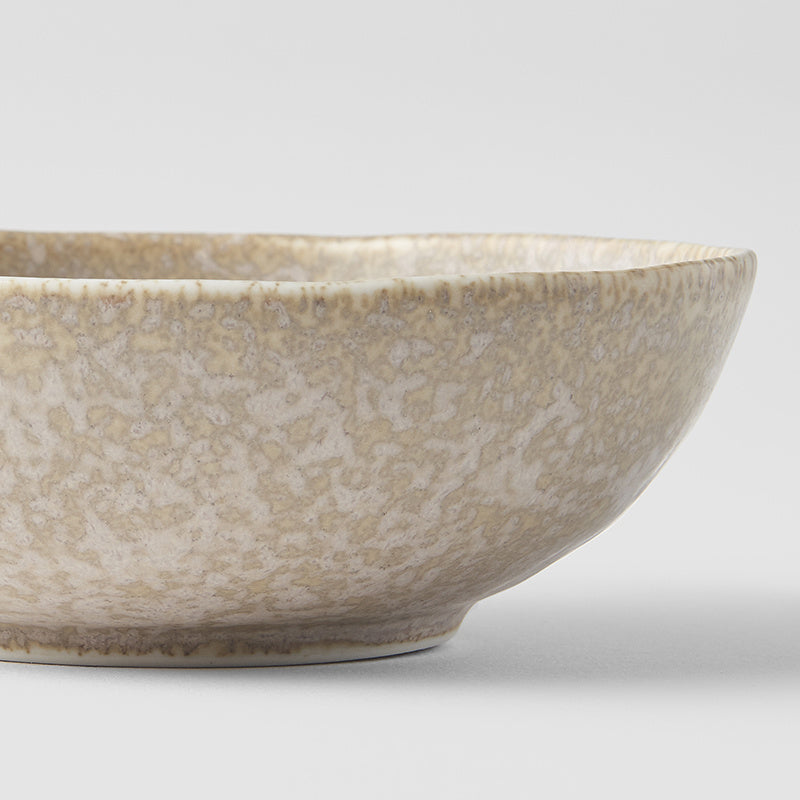Premium Oval Bowl – Beige White Fade Glaze 14 x 12.5cm, 200ml