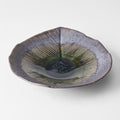 Premium Shallow Leaf Shape Bowl – Midori Ridge Glaze 25.5 x 23cm