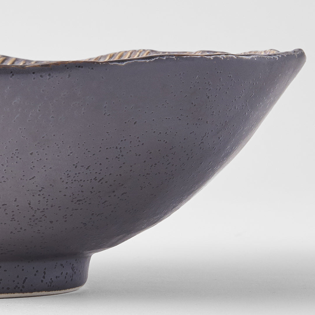Premium Irregular Ceramic Bowl – Akane Grey Glaze 22cm
