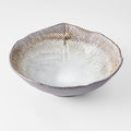 Premium Irregular Ceramic Bowl – Akane Grey Glaze 22cm