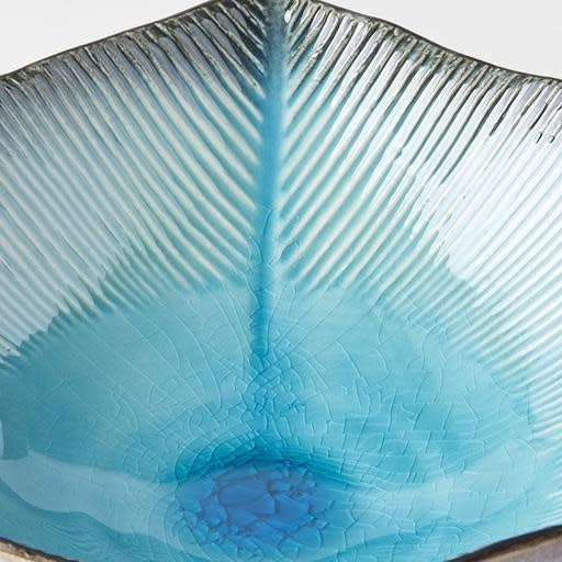 Premium Leaf Shape Bowl – Light Blue Sky Blue Glaze 24cm