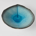 Premium 25cm Sky Blue Glaze Leaf Shape Shallow Ceramic Bowl Dishwasher Safe