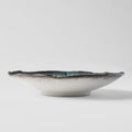 Premium 25cm Sky Blue Glaze Leaf Shape Shallow Ceramic Bowl Dishwasher Safe