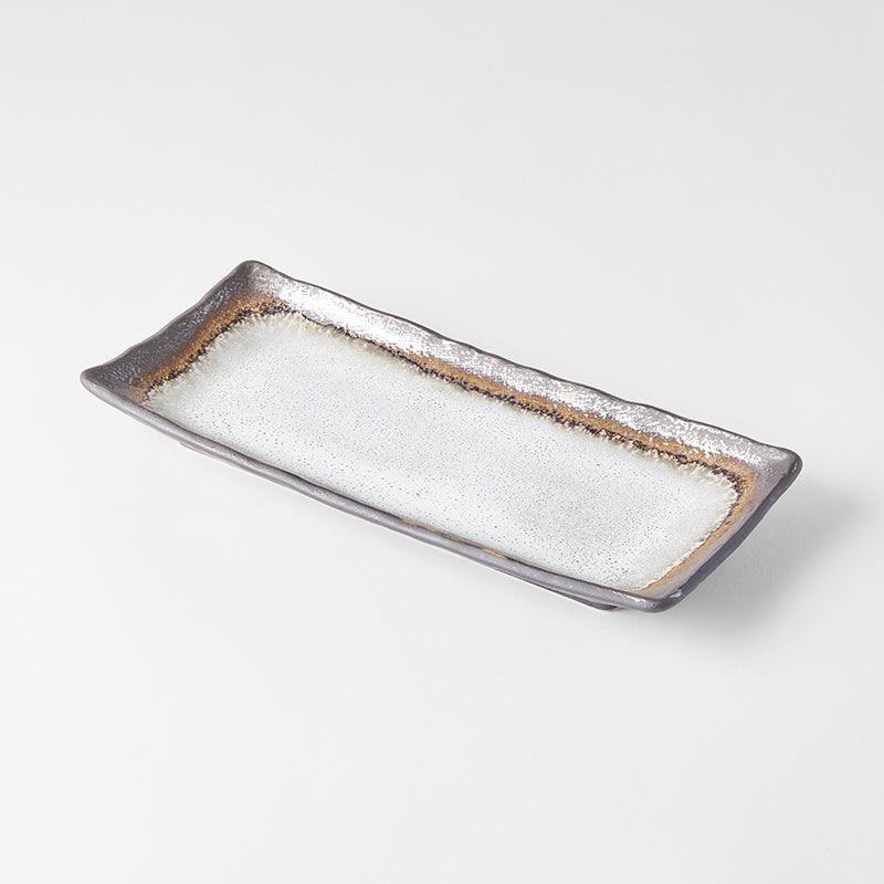 Premium Ceramic Rectangular Plate – Akane Grey 29 x 13cm