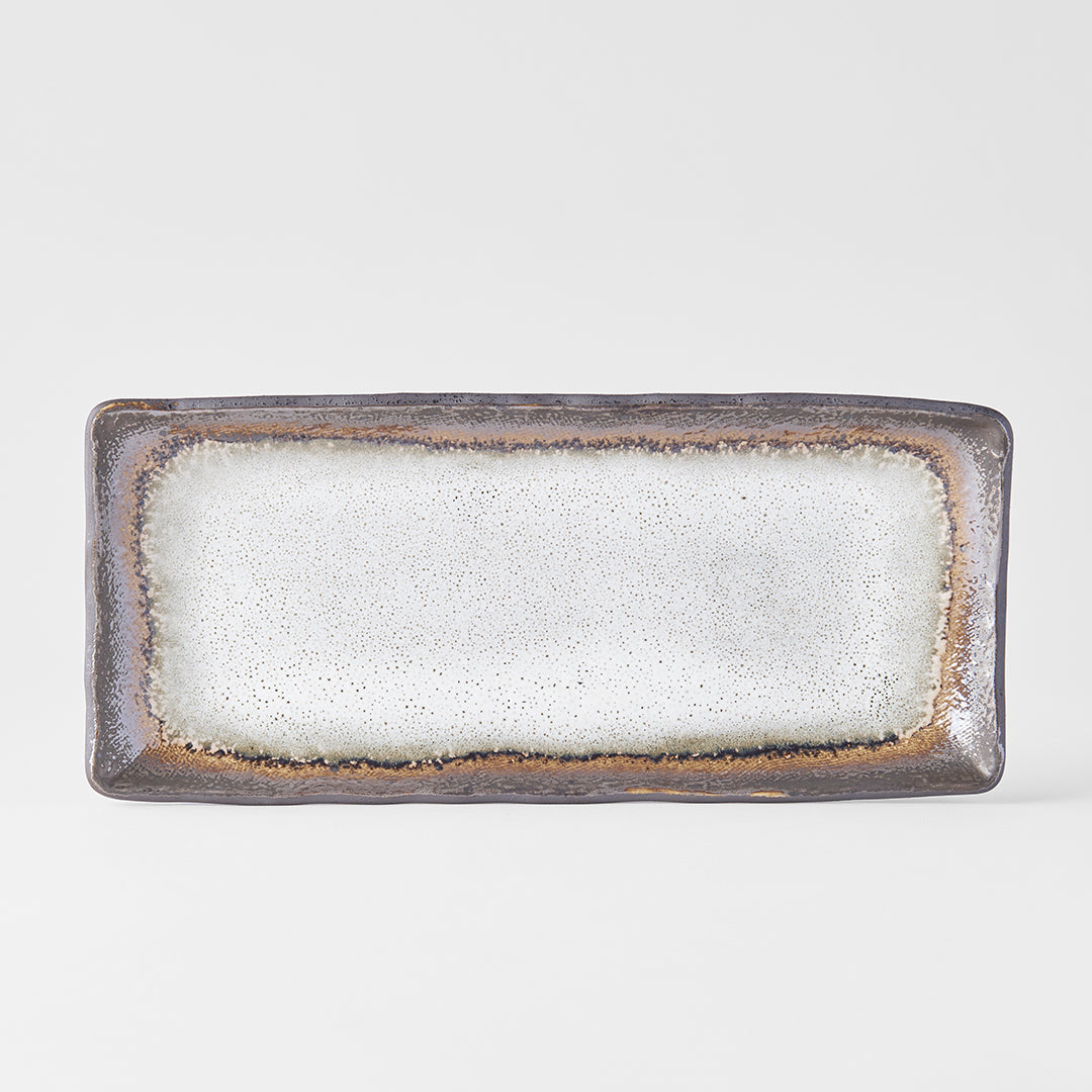 Premium Ceramic Rectangular Plate – Akane Grey 29 x 13cm