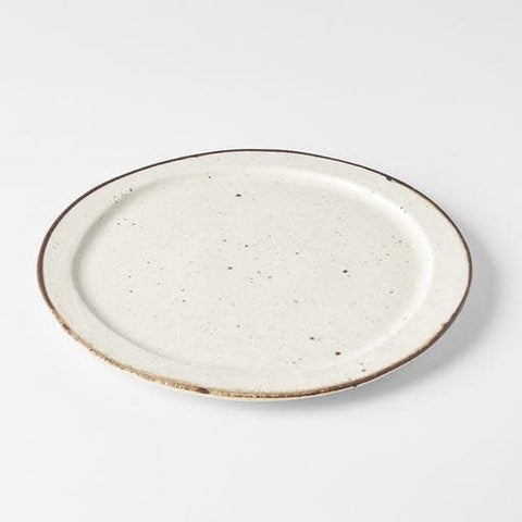 Premium Organic Flat Plate – White Piro Piro Glaze 25.5cm