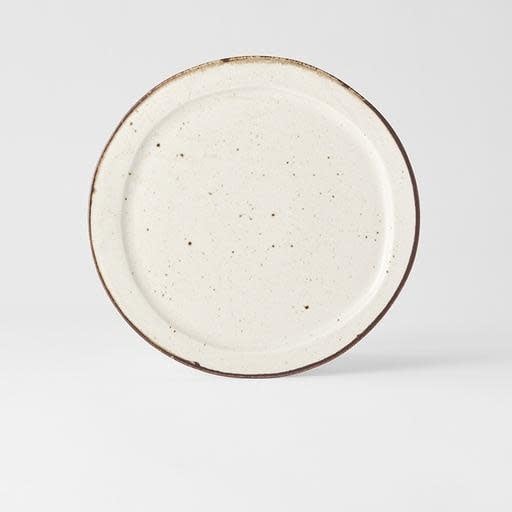 Premium Organic Flat Plate – White Piro Piro Glaze 25.5cm