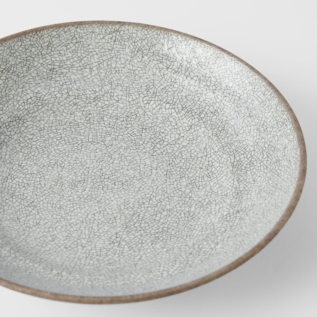 Pasta Bowl Flat 23cm Crazed Grey Glaze - SuperSaverAU - view 2