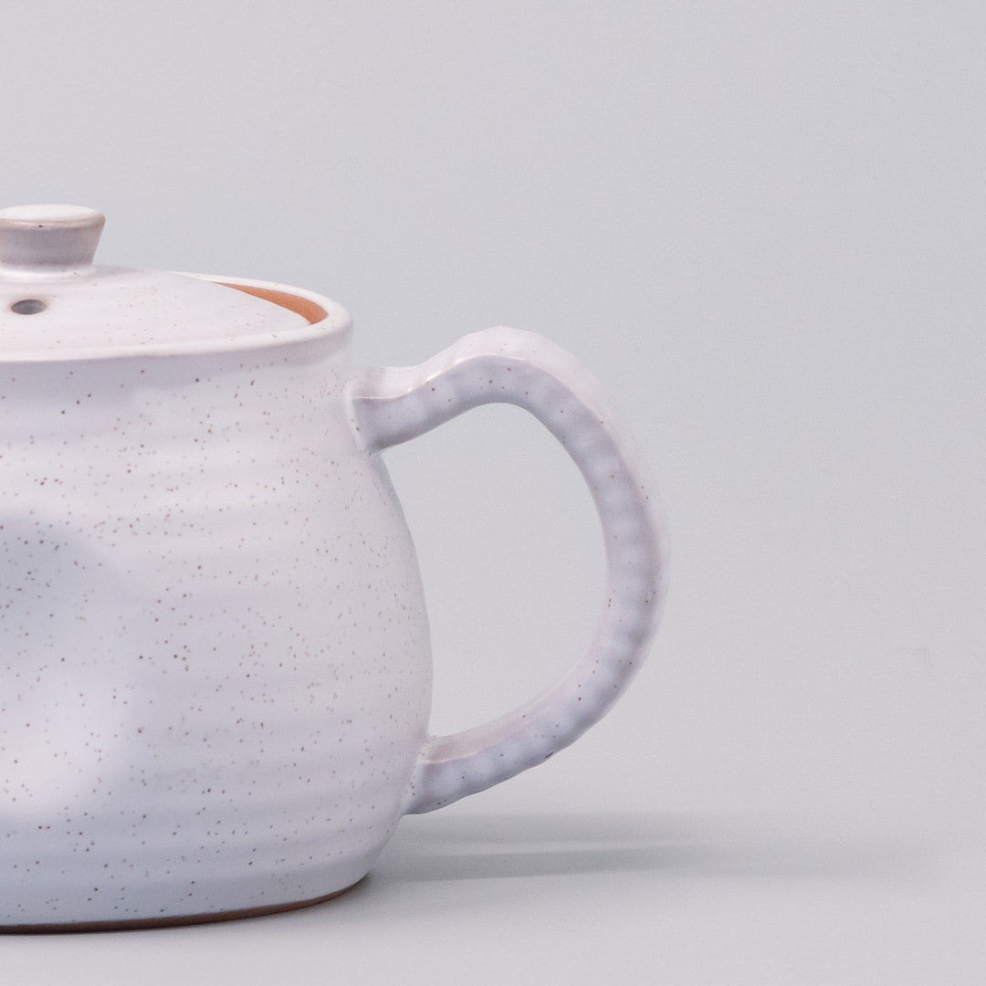 Premium 300ml Speckled White Glaze Ceramic Teapot Japanese Tea Pot