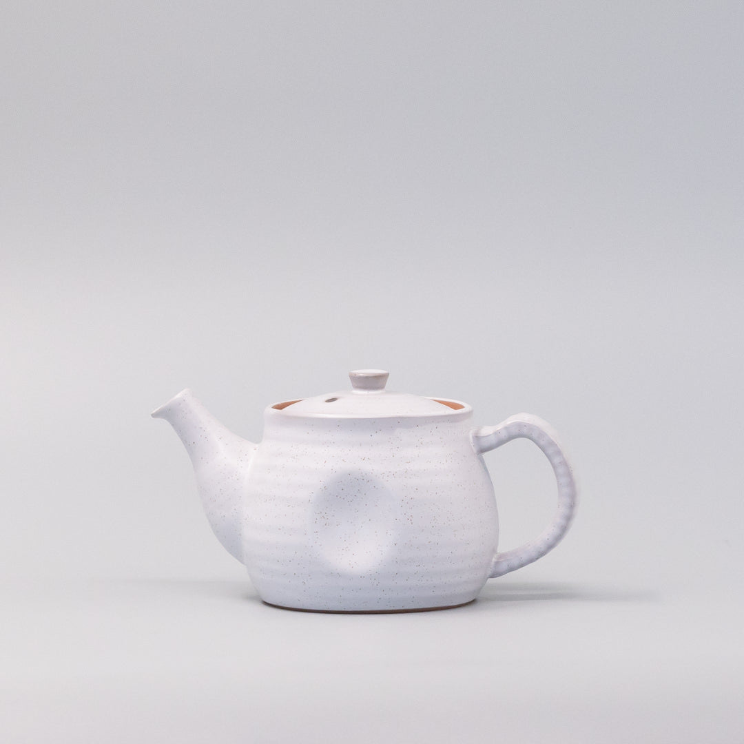 Premium 300ml Speckled White Glaze Ceramic Teapot Japanese Tea Pot