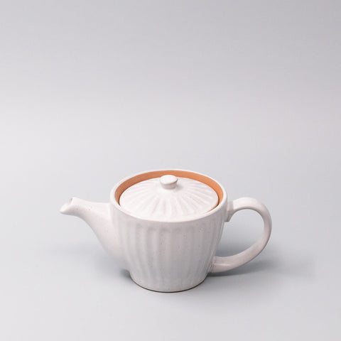 Premium 480ml Speckled White Ridge Glaze Ceramic Teapot Japanese Tea Pot