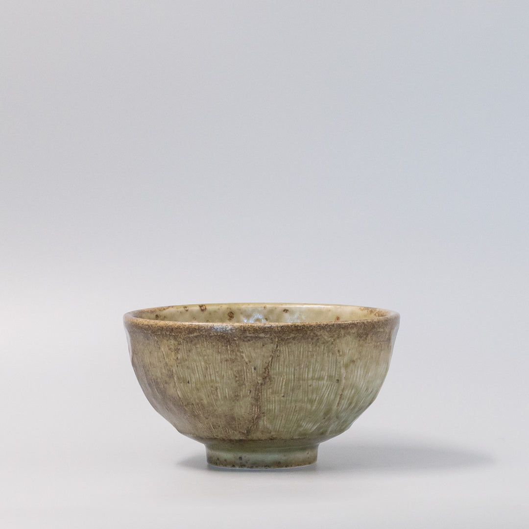Premium Ceramic Udon Bowl – Beige Artichoke Glaze 17cm