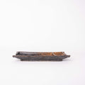 Mottled Earth Glaze 21cm Sushi Plate with Built-In Sauce Dish