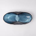 Premium 32cm Storm Glaze Organic Oval Ceramic Platter Japanese Tableware