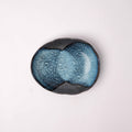 Premium Organic Shallow Bowl – Storm Glaze Sapphire Blue 18.5 x 15cm