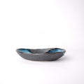 Premium Organic Shallow Bowl – Storm Glaze Sapphire Blue 18.5 x 15cm