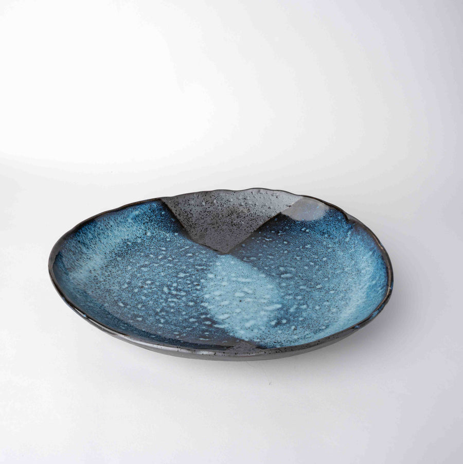 Premium 25cm Storm Glaze Organic Ceramic Plate Japanese Tableware