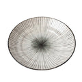 Premium Ceramic Flat Pasta Bowl – Black Converging Line Glaze 23cm