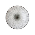 Premium Ceramic Flat Pasta Bowl – Black Converging Line Glaze 23cm