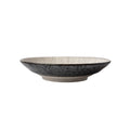 Premium Ceramic Flat Pasta Bowl – Black Converging Line Glaze 23cm