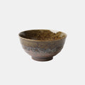 Premium Ceramic Fluted Udon Bowl – Brown Chestnut Glaze 17cm