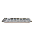 Premium 27cm Brush Blue Ring Glaze Ceramic Sashimi Plate Dishwasher Microwave Safe