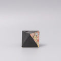 Premium Triangular Bright Black Vase – Compact 4.5cm Decorative Vase