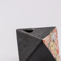 Premium Triangular Bright Black Vase – Compact 4.5cm Decorative Vase