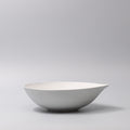 Premium Large Bowl – White Snow Leaf Glaze 24cm