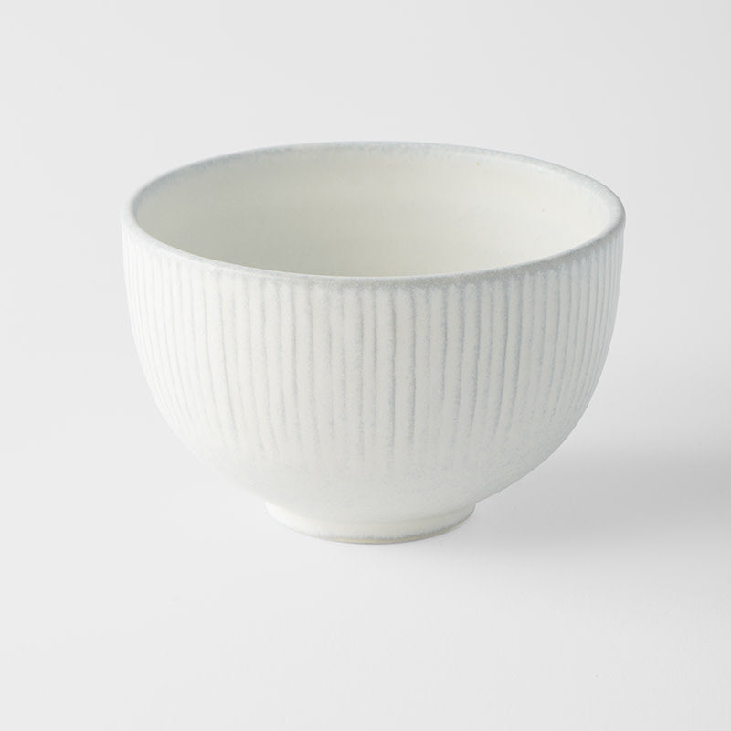 Premium Rice Bowl – White Snow Leaf Glaze 10.5cm