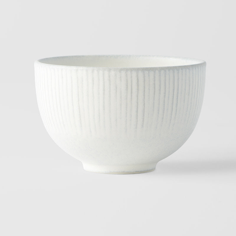 Premium Rice Bowl – White Snow Leaf Glaze 10.5cm