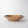 Premium Flat Base Serving Bowl – Brown Wabi Sabi Glaze 29cm