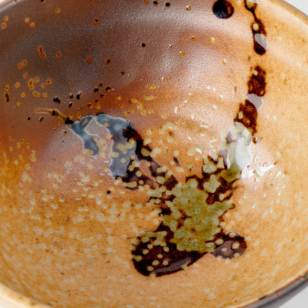 Premium Ceramic Bowl – Brown Wabi Sabi Glaze 15cm
