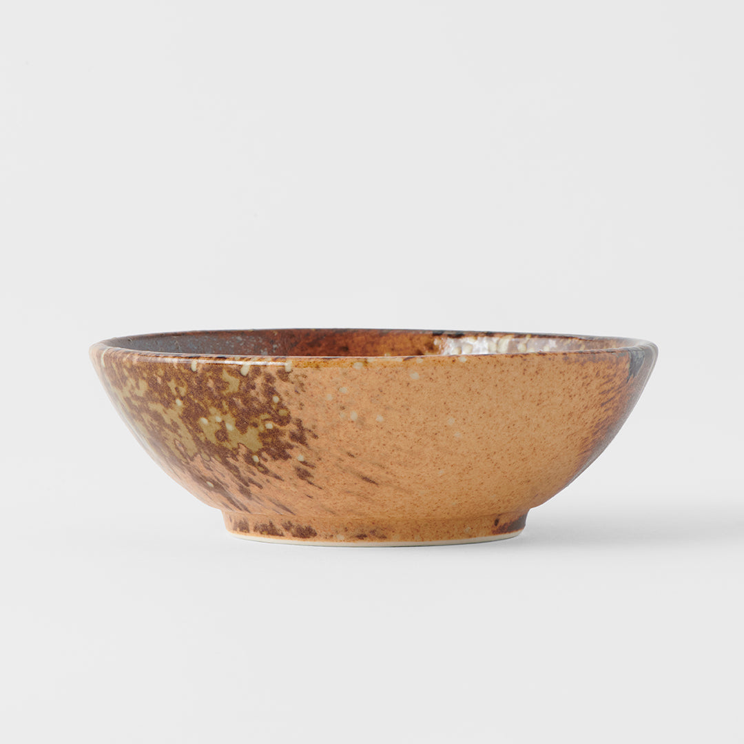 Premium Ceramic Bowl – Brown Wabi Sabi Glaze 13cm