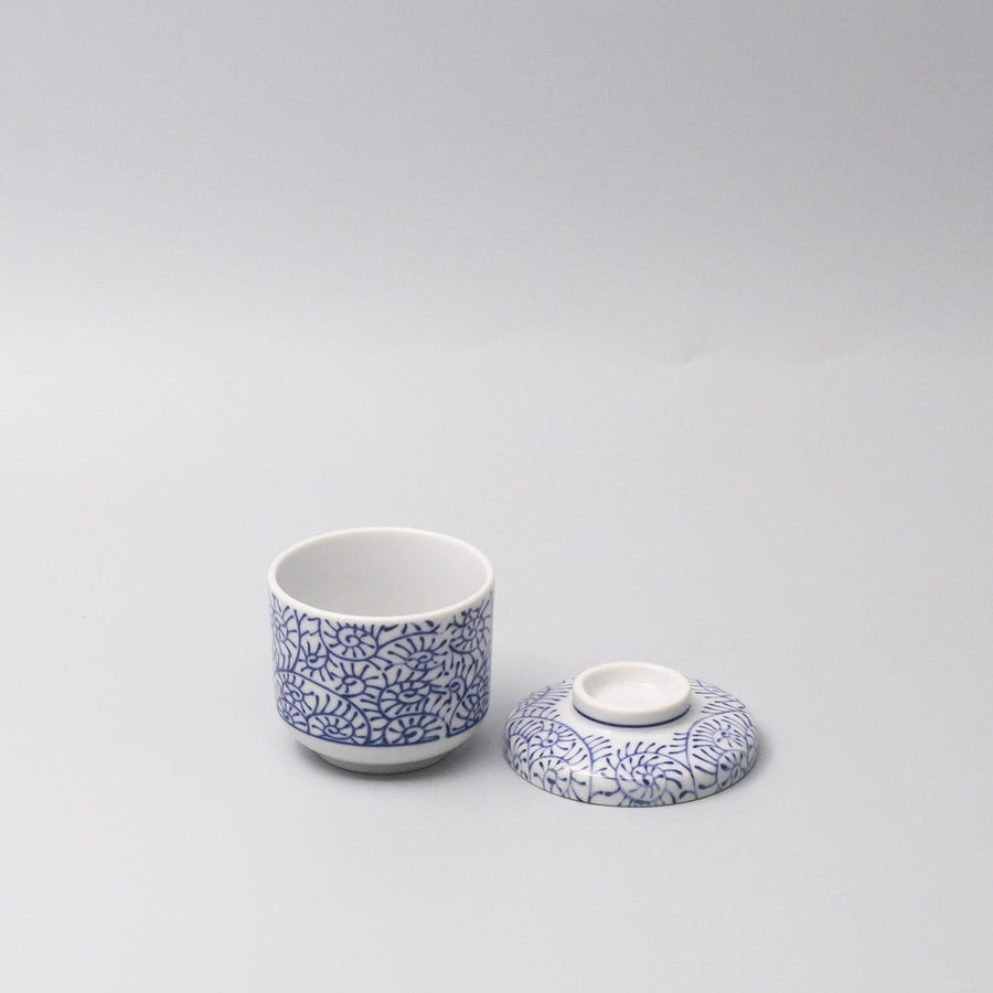 Premium 170ml Blue Paisley Glaze Chawanmushi Cup Japanese Ceramic Bowl