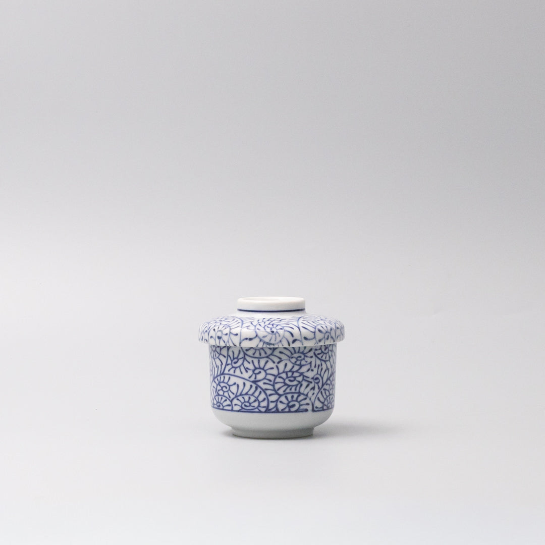 Premium 170ml Blue Paisley Glaze Chawanmushi Cup Japanese Ceramic Bowl
