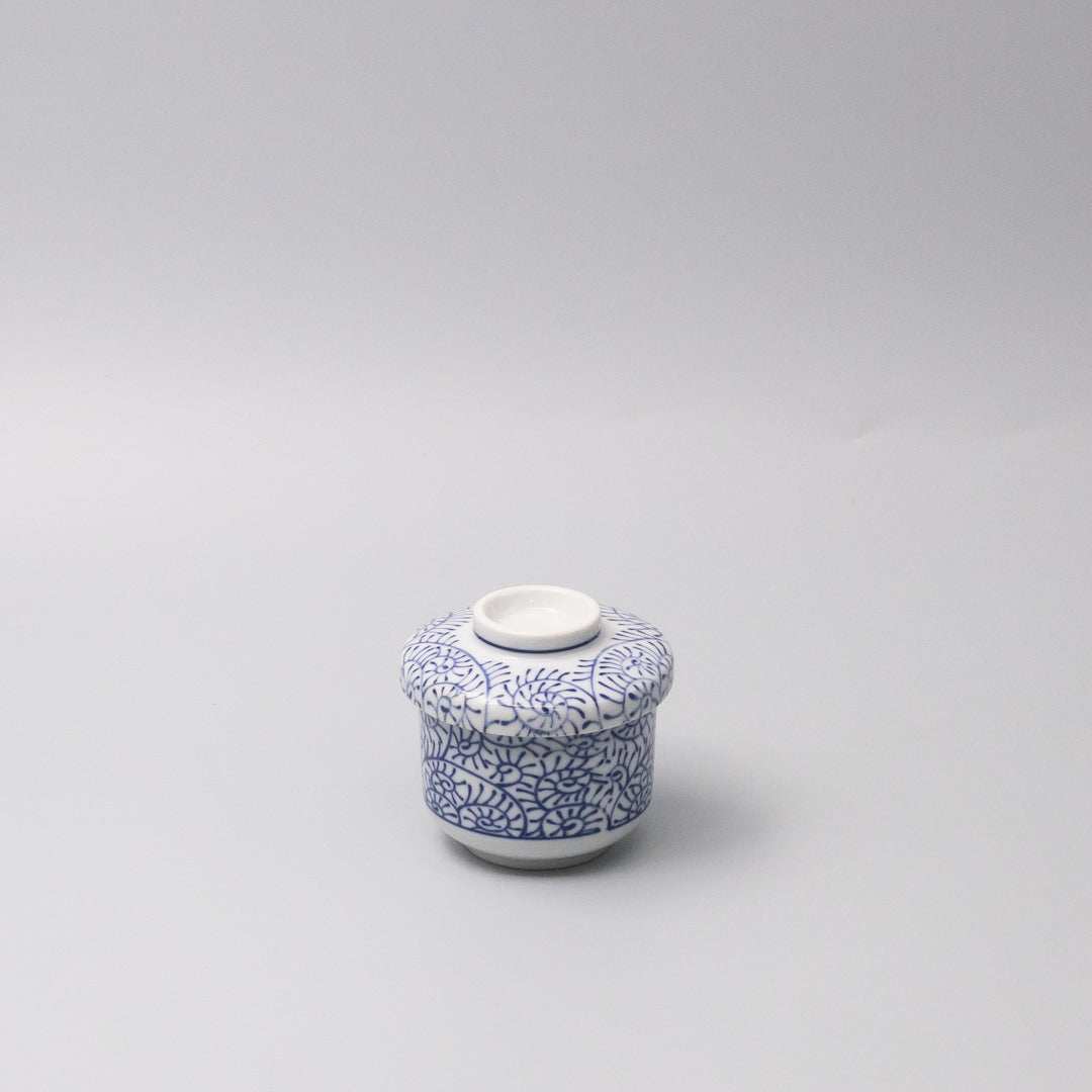 Premium 170ml Blue Paisley Glaze Chawanmushi Cup Japanese Ceramic Bowl
