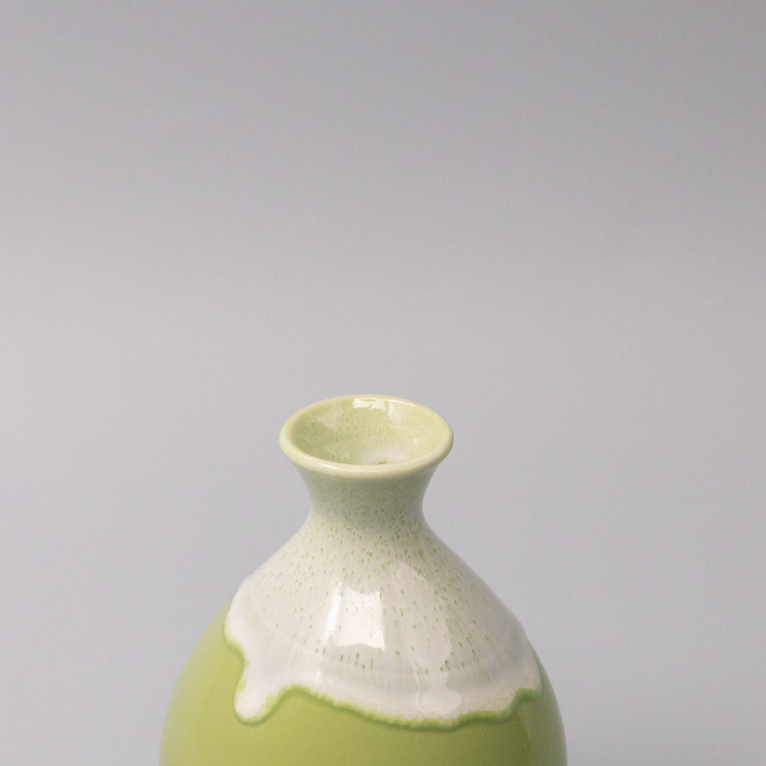 Premium 300ml Pistachio White Drip Ceramic Sake Jug Dishwasher Microwave Safe