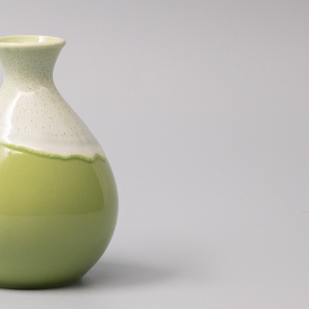 Premium 300ml Pistachio White Drip Ceramic Sake Jug Dishwasher Microwave Safe