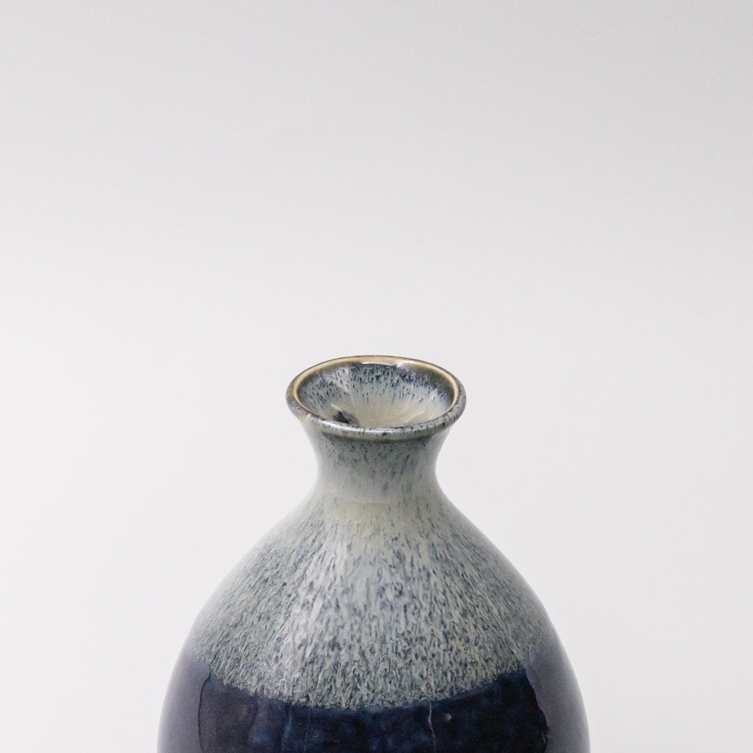 Premium Sake Jug – Dark Blue Denim Drip Glaze 300ml