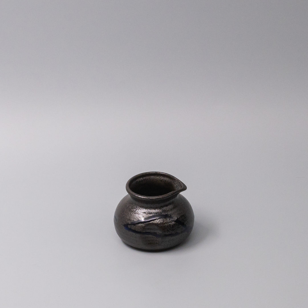 Premium 120ml Metallic Black Blue Drip Glaze Ceramic Pourer Dishwasher Microwave Safe
