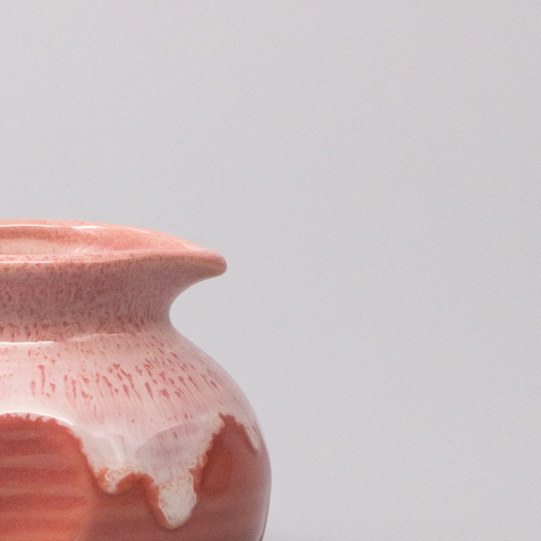 Premium Coral Pink White Drip Pourer 120ml Sauce Dressing Server