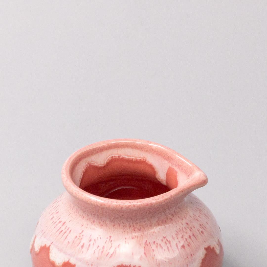 Premium Coral Pink White Drip Pourer 120ml Sauce Dressing Server